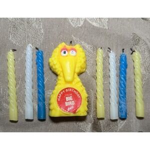 Vintage Muppets Sesame Street Cake Happy Birthday From Big Bird Candle USED